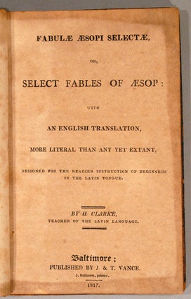 Fabulae Aesopi Selectae, or Select Fables of Aesop