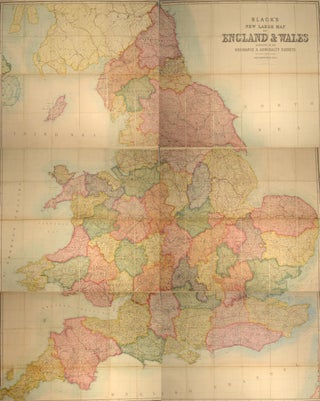 Item #74218 BLACK'S NEW LARGE MAP OF ENGLAND AND WALES. Adam BLACK, Publishers Charles