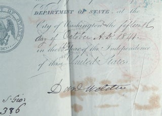 AMERICAN PASSPORT SIGNED BY DANIEL WEBSTER AND EDWARD EVERETT CA. 1841