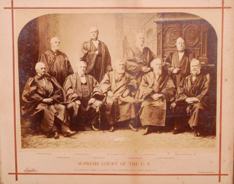 Item #85061 OVERSIZE PHOTOGRAPH: GROUP PORTRAIT OF SUPREME COURT JUSTICES, 1882. C. M. BELL.