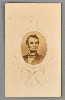 Item #85130 UNCOMMON CARTE-DE-VISITE PHOTOGRAPH OF ABRAHAM LINCOLN CA. 1865. Abraham LINCOLN