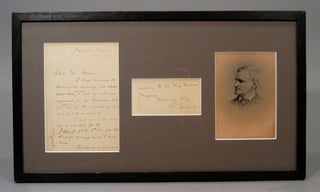 Item #85383 PHOTOGRAPH AND SIGNED MANUSCRIPT NOTE (1892), MATTED AND FRAMED. Francis PARKMAN