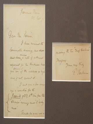PHOTOGRAPH AND SIGNED MANUSCRIPT NOTE (1892), MATTED AND FRAMED