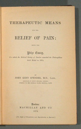 THERAPEUTIC MEANS FOR THE RELIEF OF PAIN