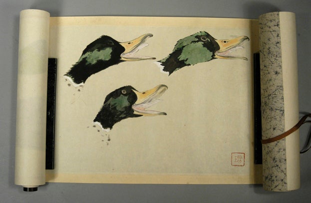 Item #86723 [Handscroll of Duck Images] [Emaki 絵巻 - Handscroll]. Ishizaki Kōyō 石崎光瑤, artist, also Ishizaki Ishi’ichi.