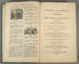 Item #87074 SUPPLEMENT TO THE PHARMACOPAEIA: BEING A TREATISE ON PHARMACOLOGY. Samuel Frederick GRAY