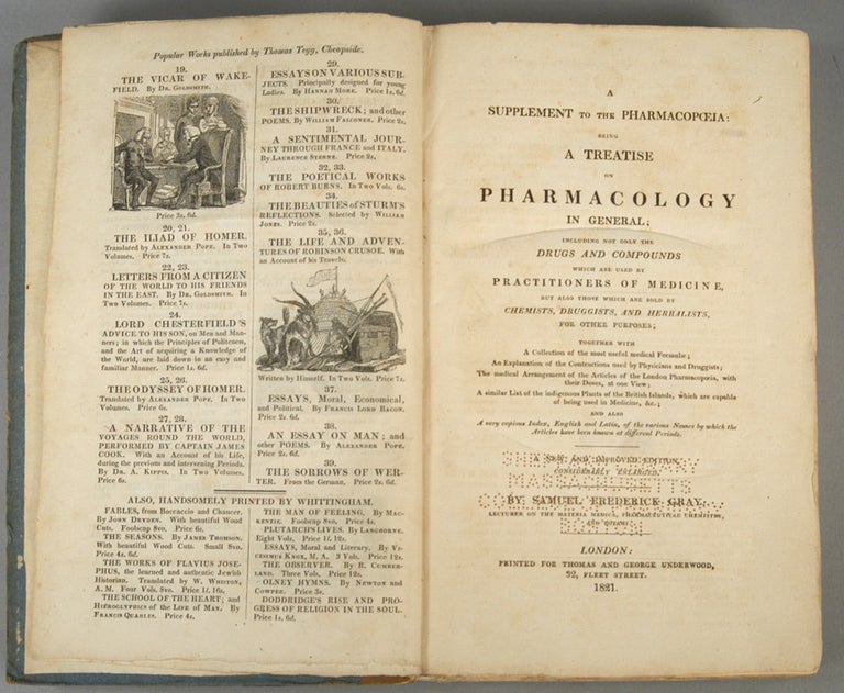 Item #87074 SUPPLEMENT TO THE PHARMACOPAEIA: BEING A TREATISE ON PHARMACOLOGY. Samuel Frederick GRAY.