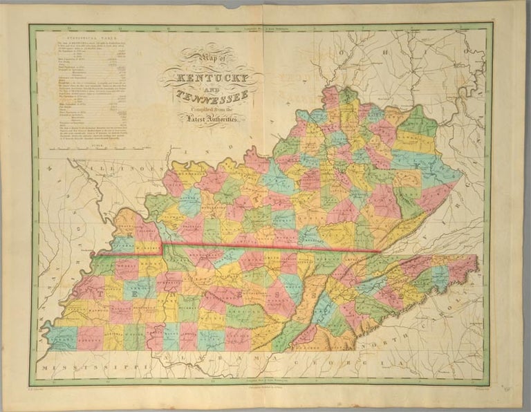 Item #88091 [MAP], KENTUCKY AND TENNESEE. Anthony FINLEY.