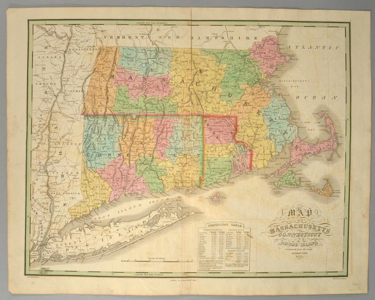 Item #88095 [MAP], MASSACHUSETTS, CONNECTICUT AND RHODE ISLAND. Anthony FINLEY.