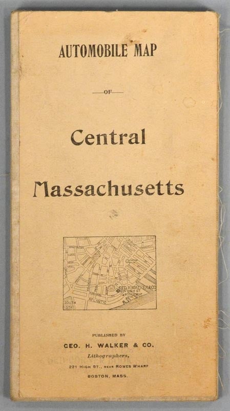 Item #88401 AUTOMOBILE MAP OF CENTRAL MASSACHUSETTS. WALKER LITHOGRAPH AND PUBLISHING COMPANY.