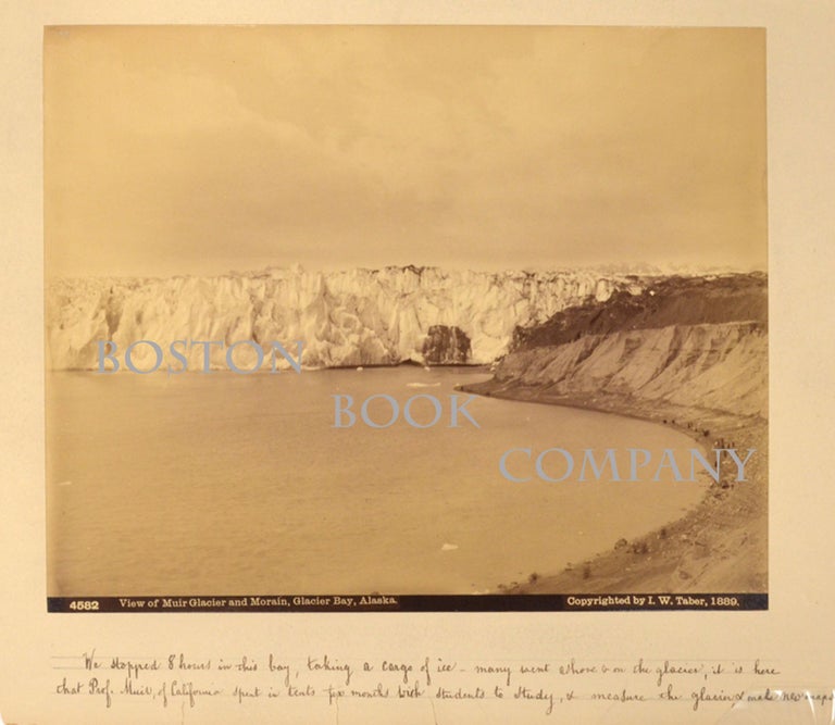 Item #89207 PHOTOGRAPH: VIEW OF MUIR GLACIER AND MORAIN, GLACIER BAY ALASKA. I. W. TABER.