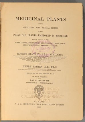 MEDICINAL PLANTS BEING DESCRIPTIONS WITH ORIGINAL FIGURES, 3 VOLS.