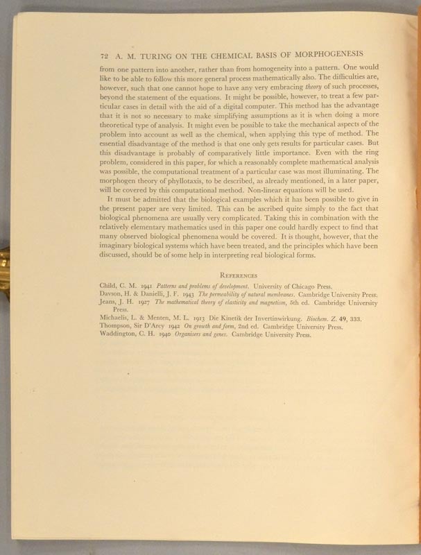 THE CHEMICAL BASIS OF MORPHOGENESIS | Alan TURING