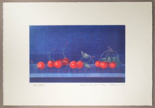Item #90526 [Cherries on a blue ground 64/150]. Itō Wako 伊藤倭子