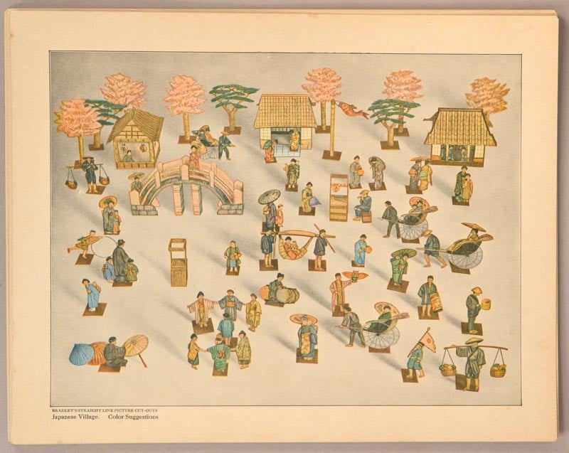 Japanese Village - Bradley's Straight Line Picture Cut-outs Unmade