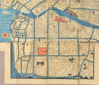 [Tokugawa woodblock print map]. Tōto 東都